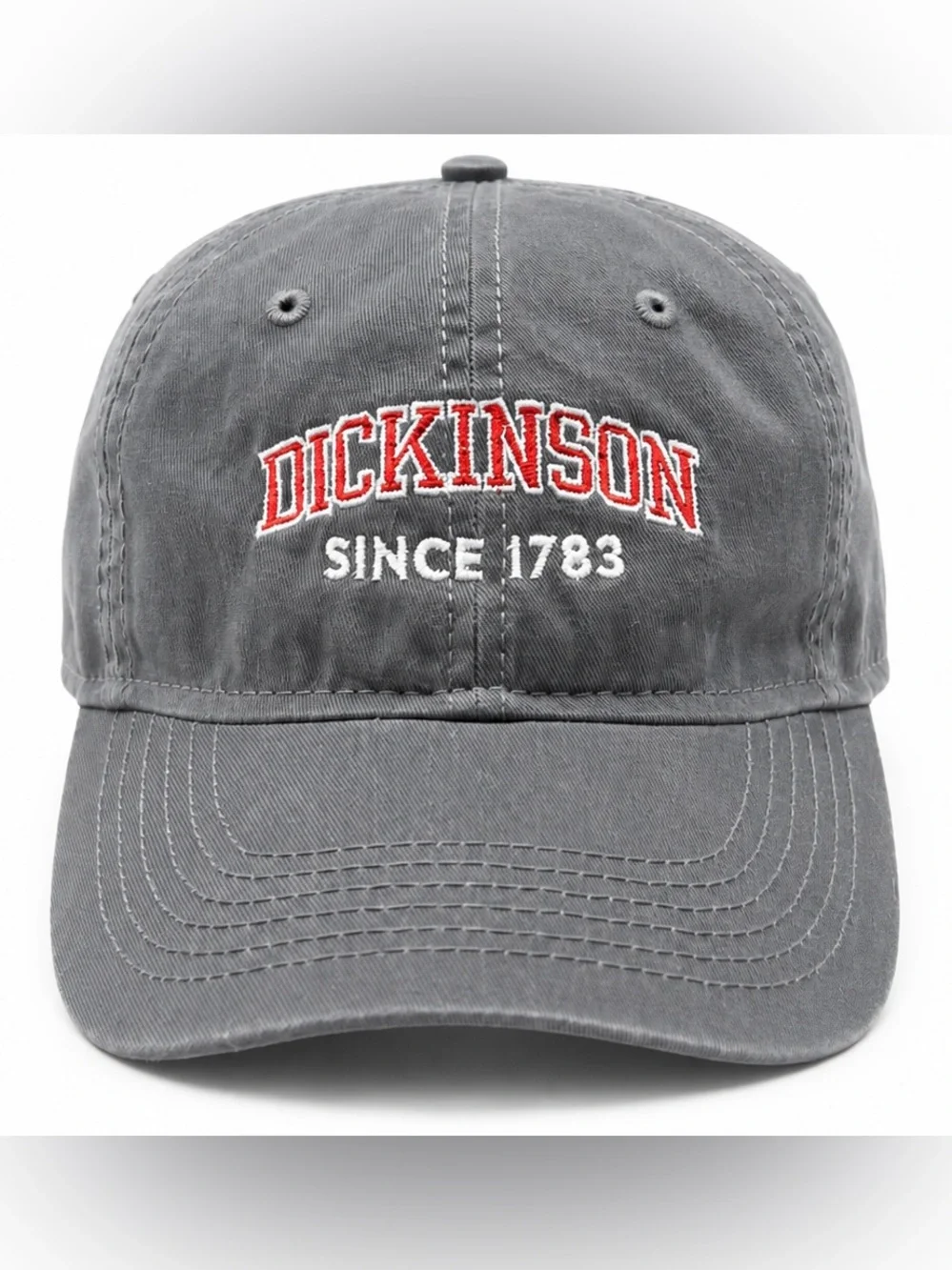 Dickinson College NCAA D3 Gray Adjustable Dad Hat Sportsman Strapback Cap